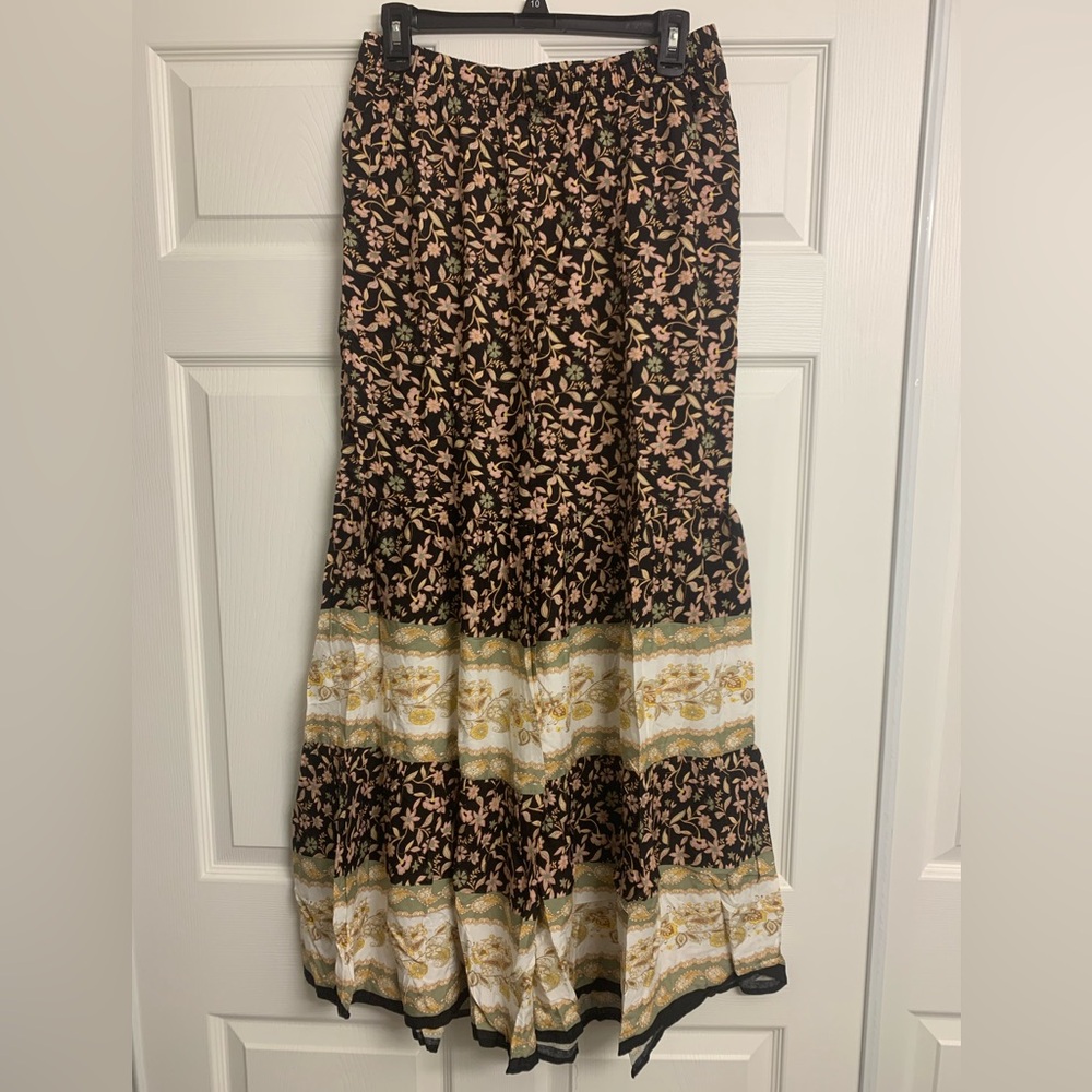 NWT Yak & Yeti Palazzo Floral Pants Size L wide Leg - Picture 5 of 6